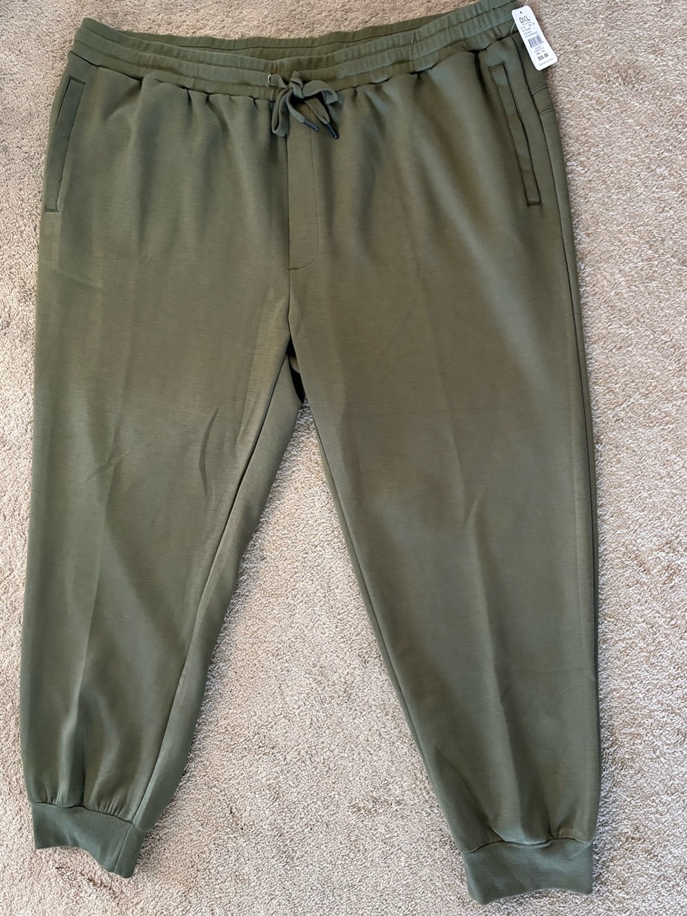 NWT Men's Society of One Olive Green Jogger Pants Stretch Drawstring size 3XL